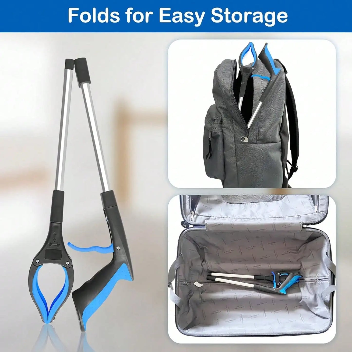 Foldable Grabber Reacher Tool Heavy Duty Rotating Jaw For Seniors by S And B Enterprise