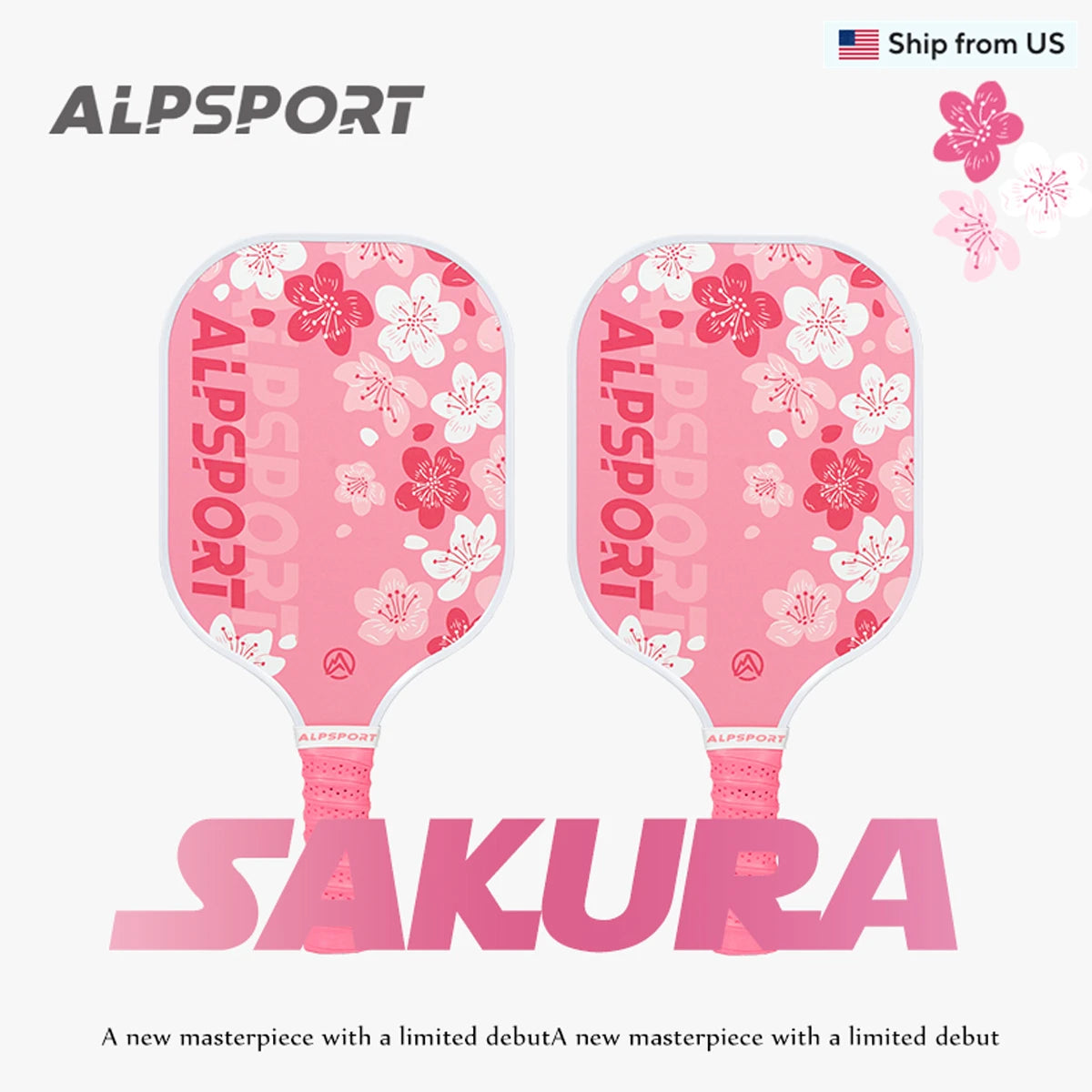 ALPSPORT Sakura USAPA Pickleball Paddle T700 Pro Training Set With 2 Free Balls