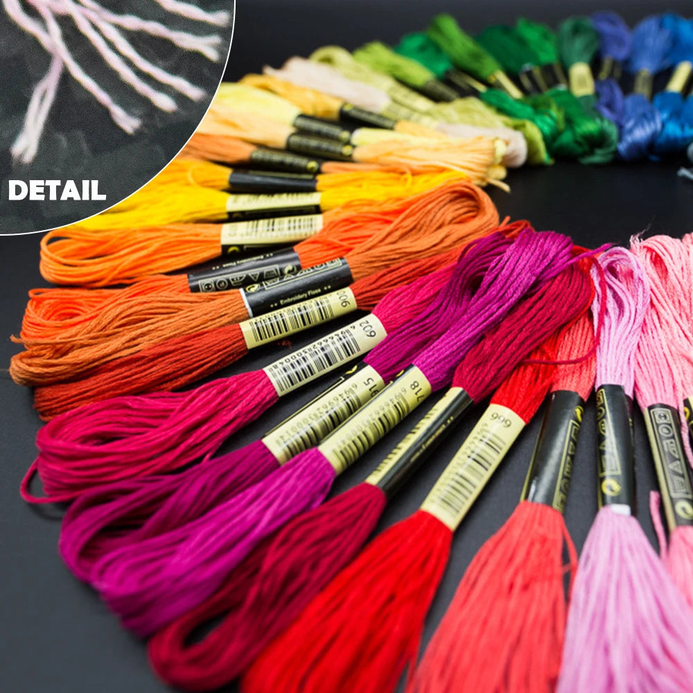 100/200/447pcs Mix Colors Embroidery Thread Cotton Sewing Skeins Craft Cross Stitch Floss Kit Line DIY Tools Make Bracelets by S And B Enterprise