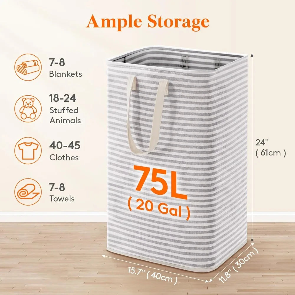 Collapsible Laundry Hamper With Handles Freestanding Waterproof Design by S And B Enterprise