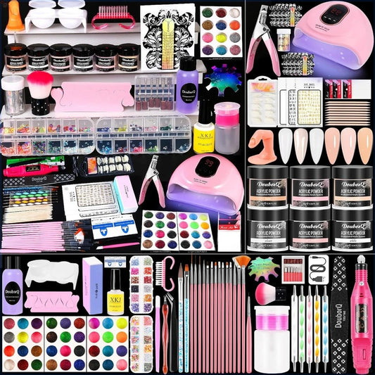Acrylic Nail Kit With Drill And UV Light Starter Set
