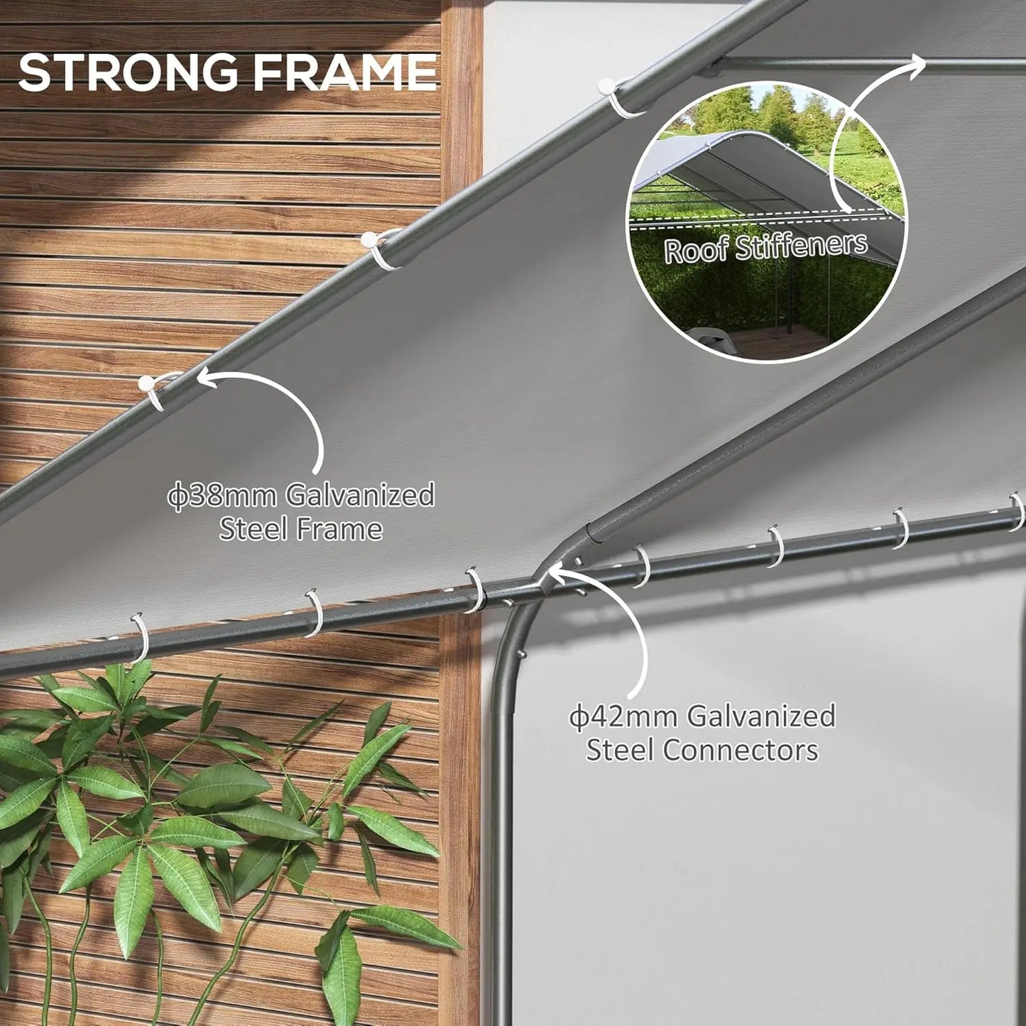 Heavy Duty Carport Canopy Portable Garage With Galvanized Steel Frame by S And B Enterprise
