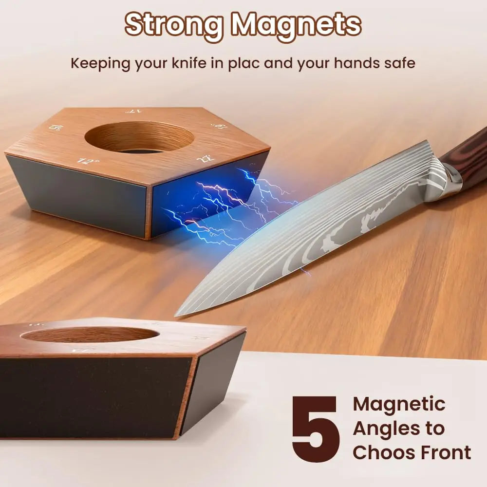 Roller Knife Sharpener Set With Magnetic Angle Guide Diamond Stones by S And B Enterprise