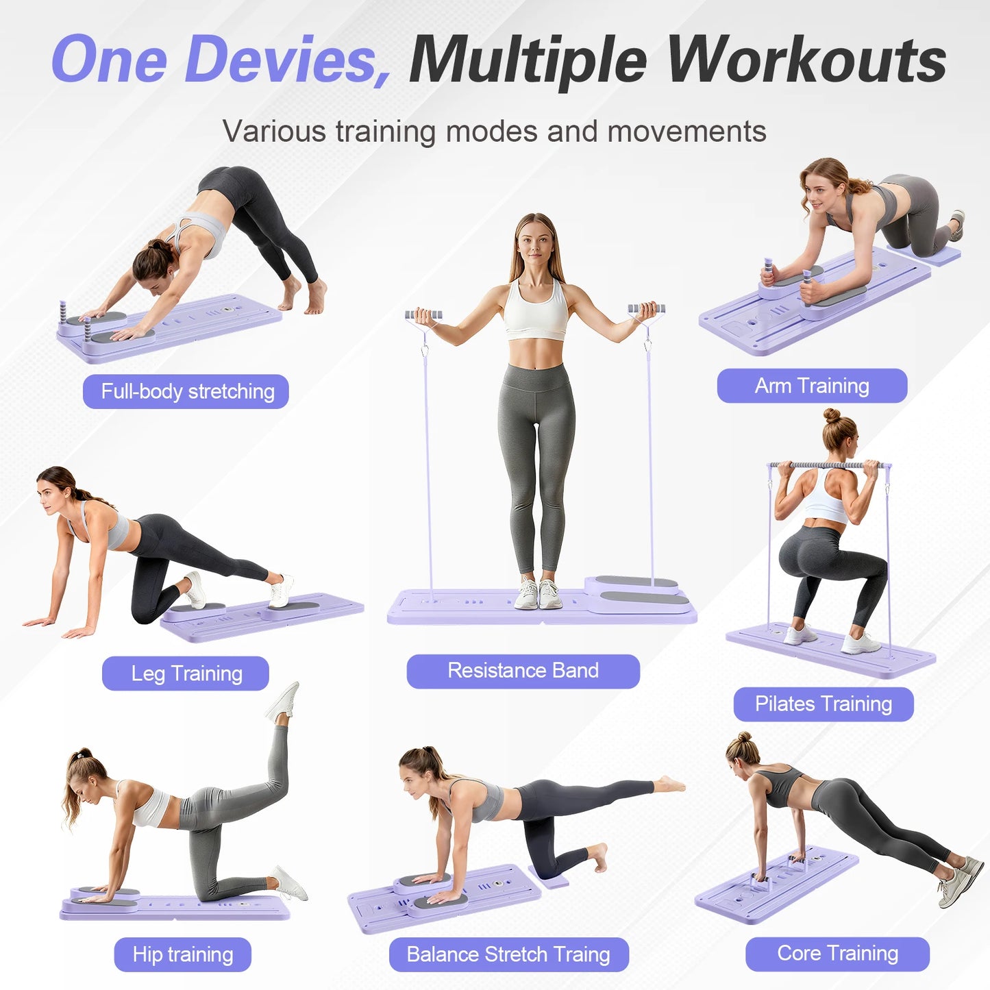 Foldable Pilates Bar Ab Board for Core and Full Body by S And B Enterprise
