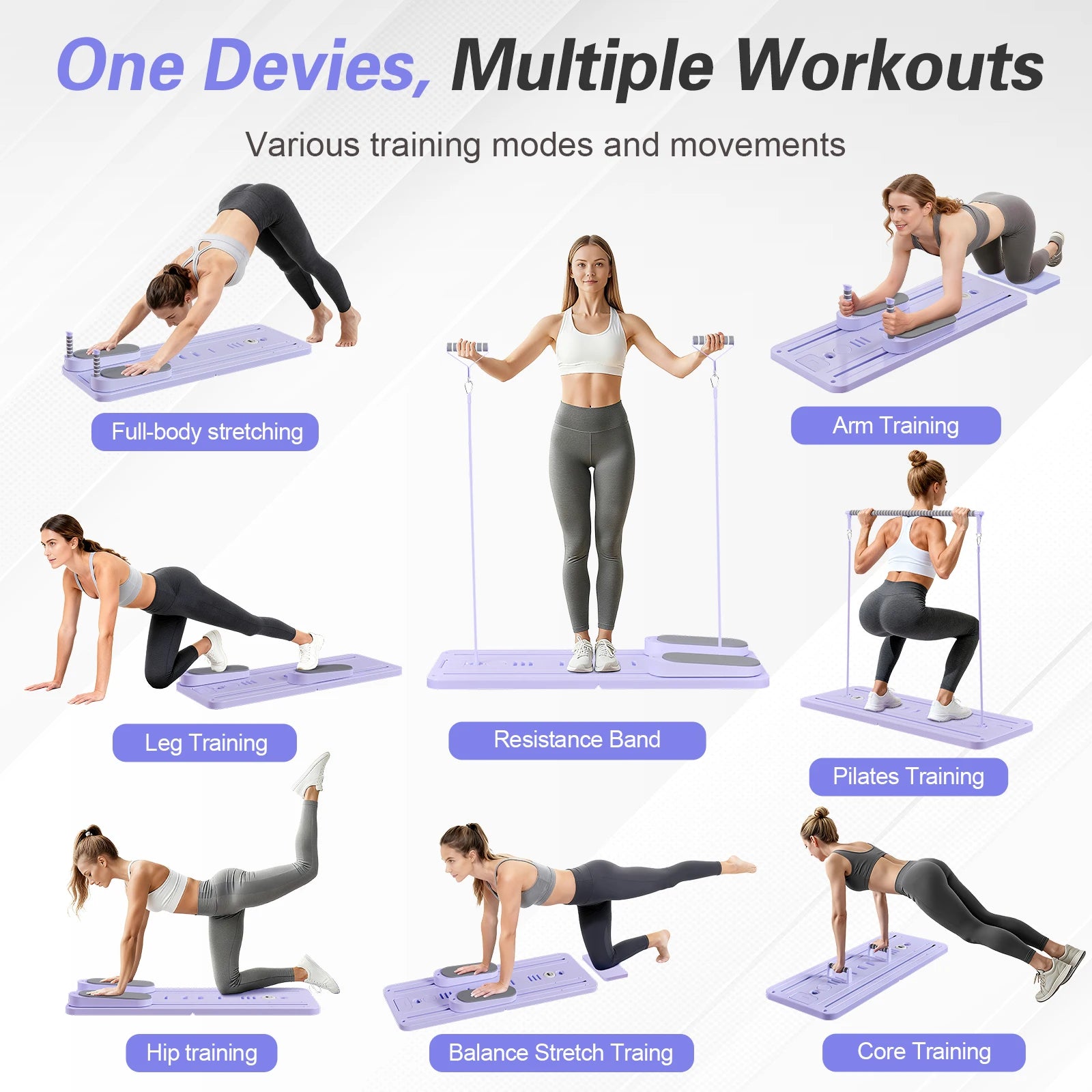 Foldable Pilates Bar Ab Board for Core and Full Body by S And B Enterprise