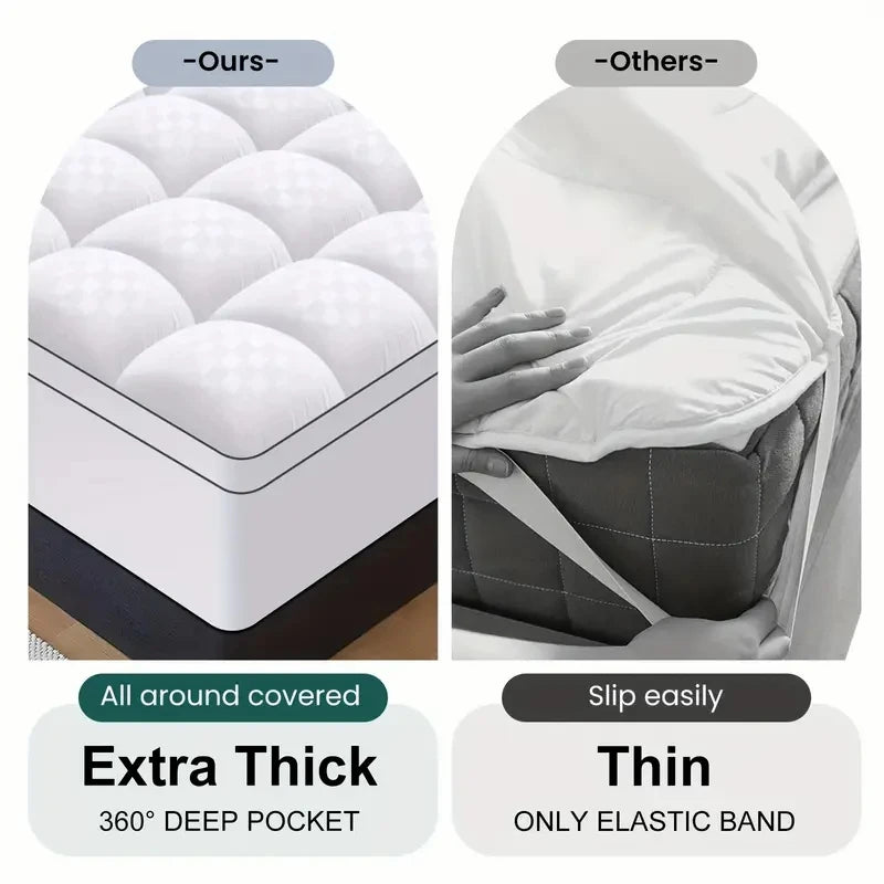 Mattress topper HGETVE by S And B Enterprise, extra thick 1000Gsm, cooling, fitted with 8–21 deep pockets