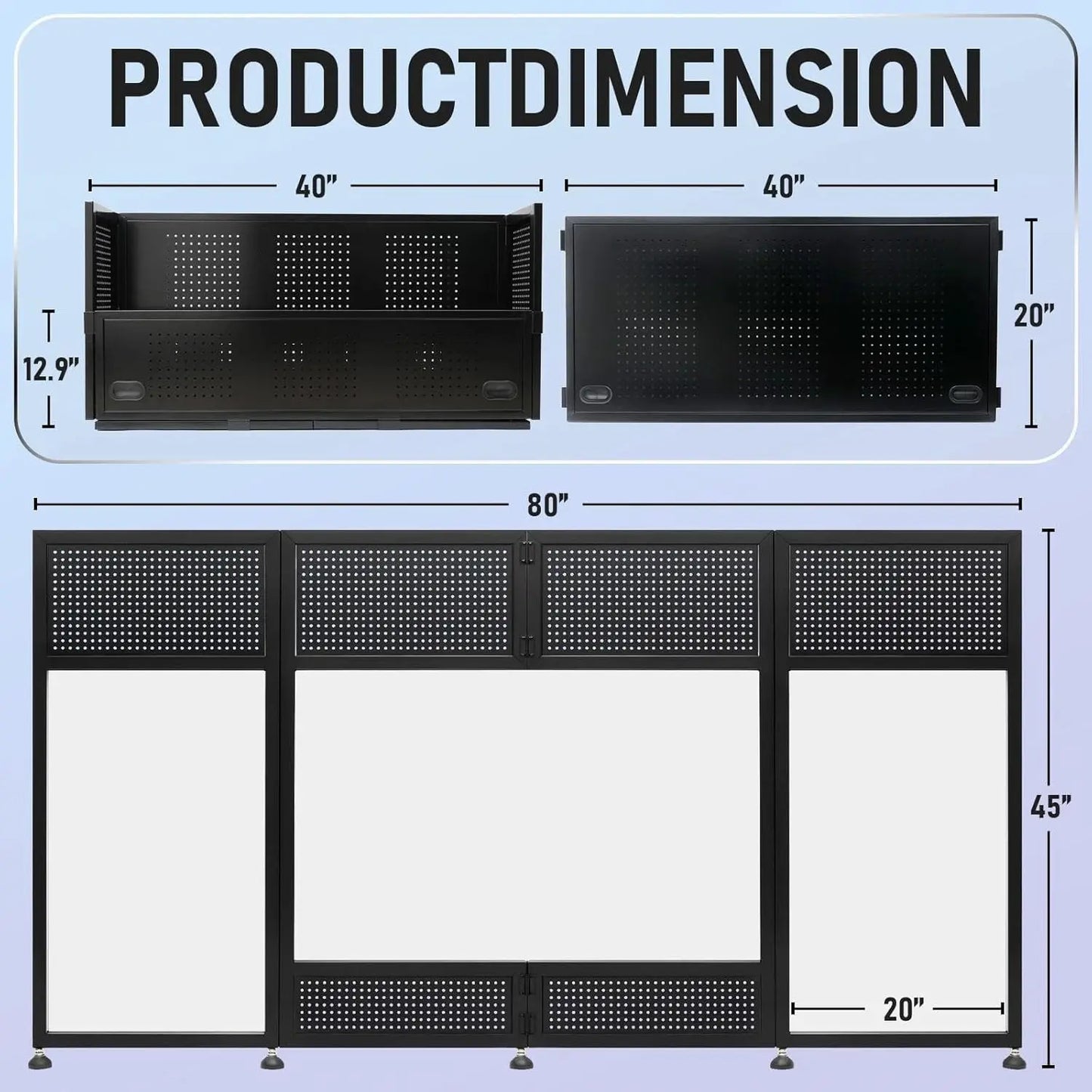 Portable DJ Booth Table With Double Deck Stand For Events