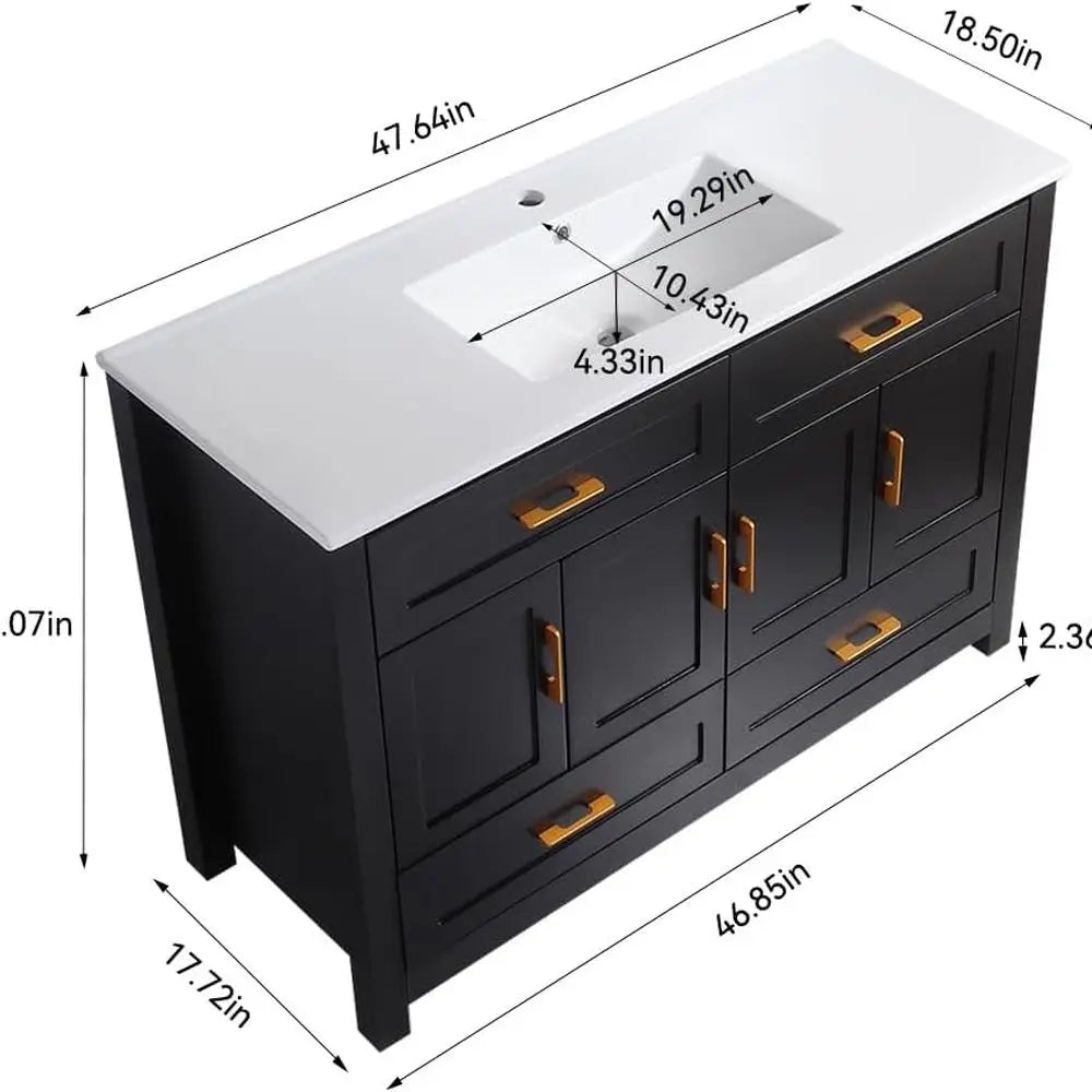 Freestanding Modern Bathroom Vanity With Sink Cabinet And Drawers by S And B Enterprise