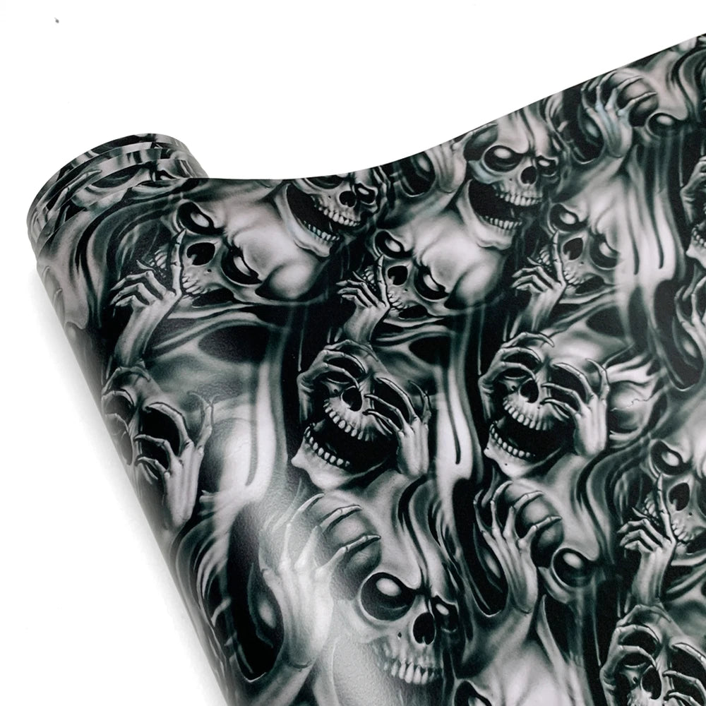 Skull Cartoon Car Sticker Vinyl Wrap For Cars And Motorcycles