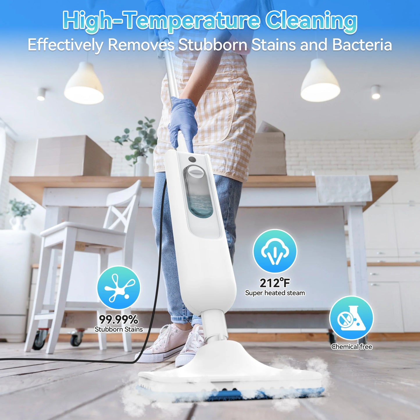 INSE Powerful Steam Mop High Temperature 6 in 1 Scrubbing Steam Cleaner Detachable Floor Steam Mop for Hard Floor Carpet Kitchen by S And B Enterprise