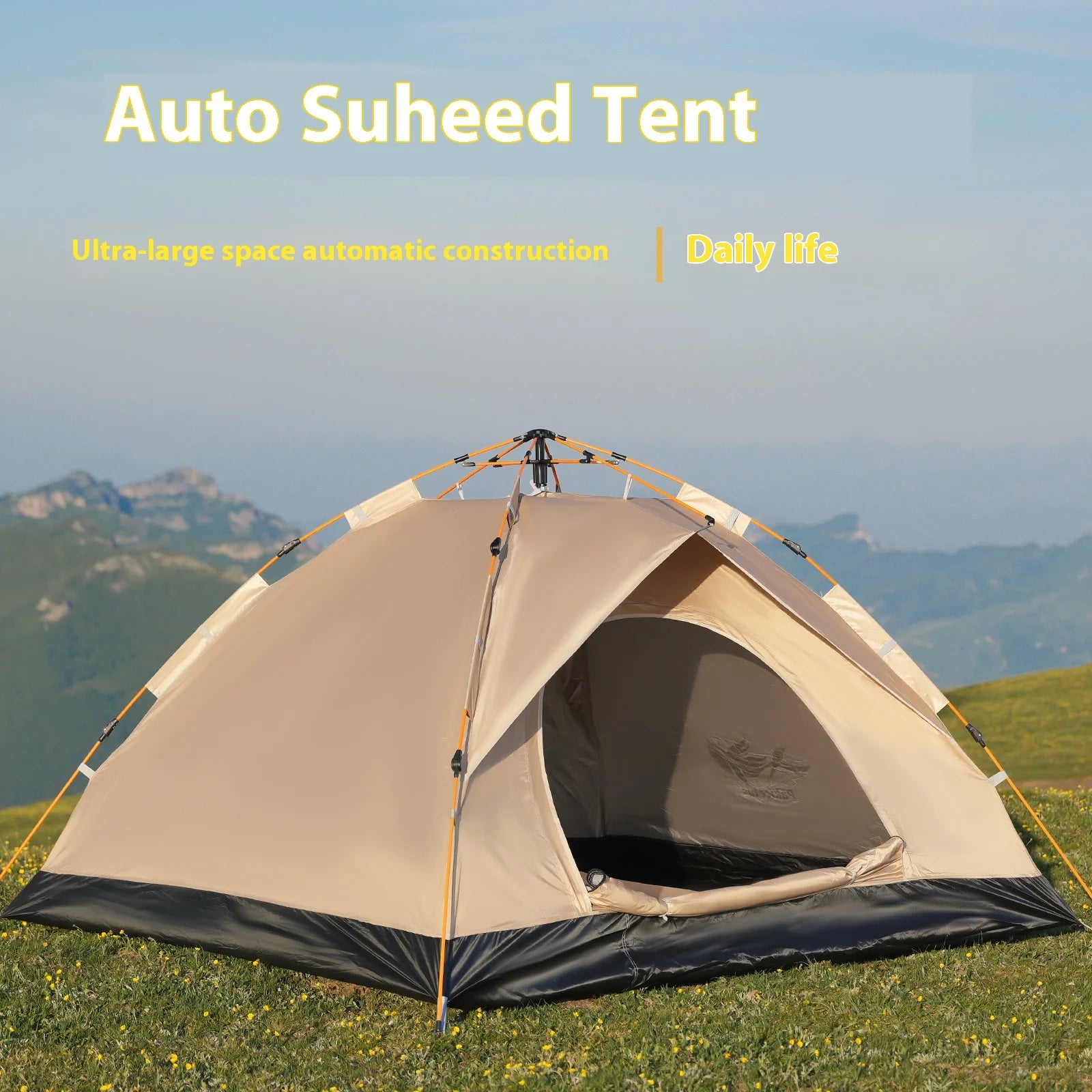 Pakicetus Instant Golden Tent Portable Sun And Rain Shelter by S And B Enterprise