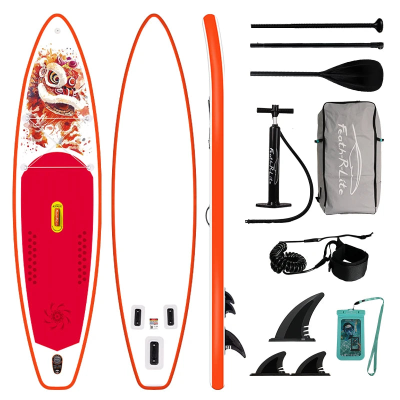 FUNWATER Inflatable Paddle Board Ultra-Light Stand-Up Paddle Board Surfboard for All Skill Levels With SUP Accessories 320-350cm by S And B Enterprise