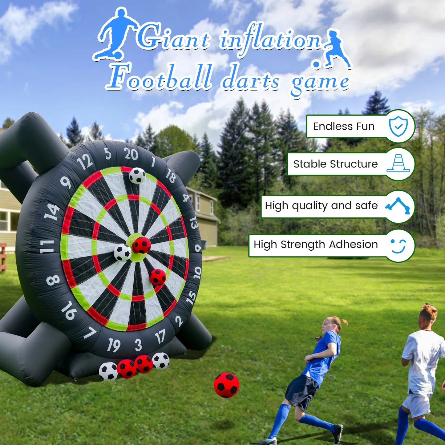 King Inflatable Soccer Ball Darts Board With 8 Balls And Blower