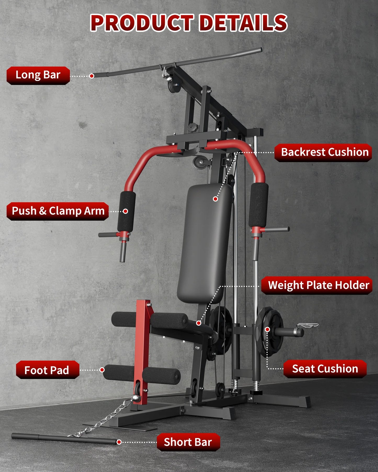 5-In-1 Multifunctional Home Gym Equipment: Full Body Workout Machine with Lat Pulldown, Chest Press, Leg Extension & Seated Row by S And B Enterprise