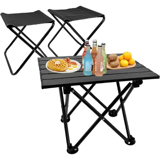 XIUWO Folding Camping Table With 2 Chairs by S And B Enterprise