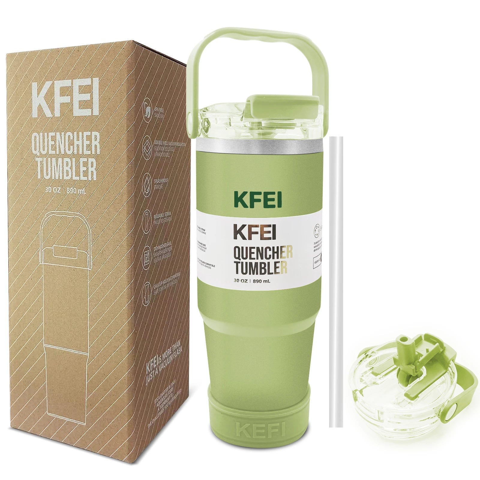 1PCS 30oz Solid Color Double Wall Stainless Tumbler, with Lid And Straw, Keep Warm 12h And Ice 24h, Insulated, Outdoor Stainless by S And B Enterprise