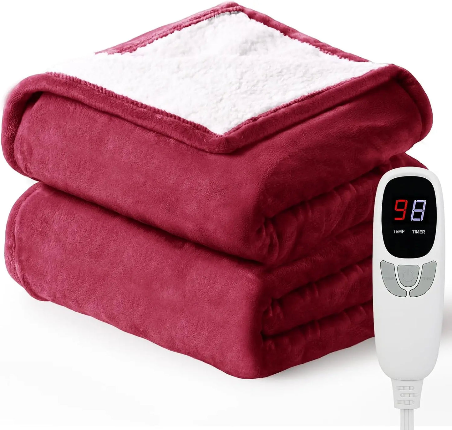 Electric Heated Throw Blanket With 9 Heat Levels And Timer
