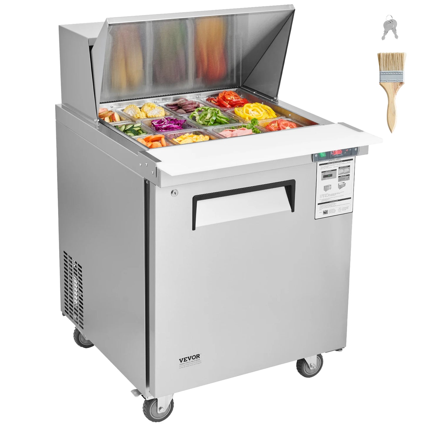 SucceBuy Stainless Steel Commercial Refrigerator Sandwich And Salad Prep Table by S And B Enterprise