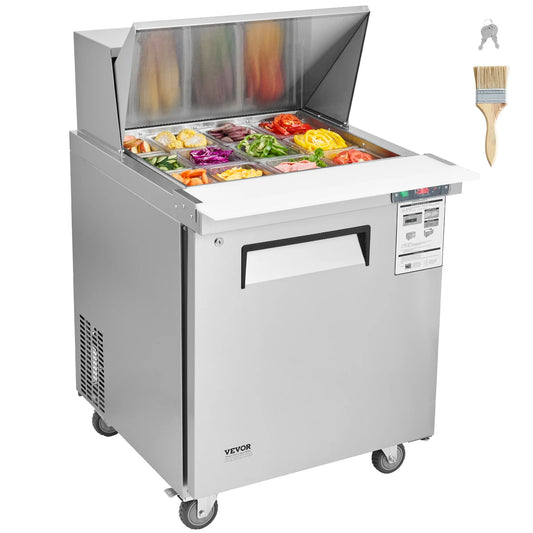 SucceBuy Stainless Steel Commercial Refrigerator Sandwich And Salad Prep Table by S And B Enterprise