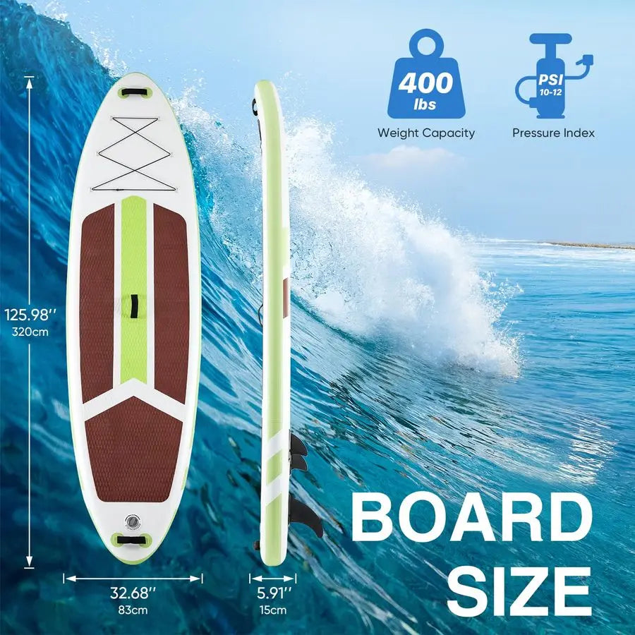 Inflatable Paddle Board With 2in1 Adjustable Paddle And Accessories
