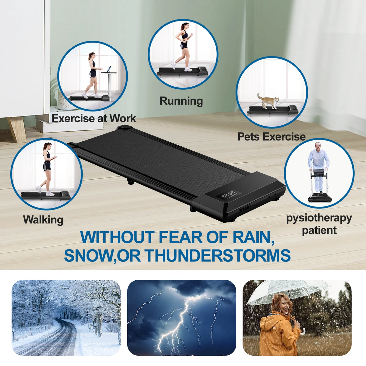 Superun 350lb Home Treadmill 2.5HP 2In1 Walking Running Machine by S And B Enterprise