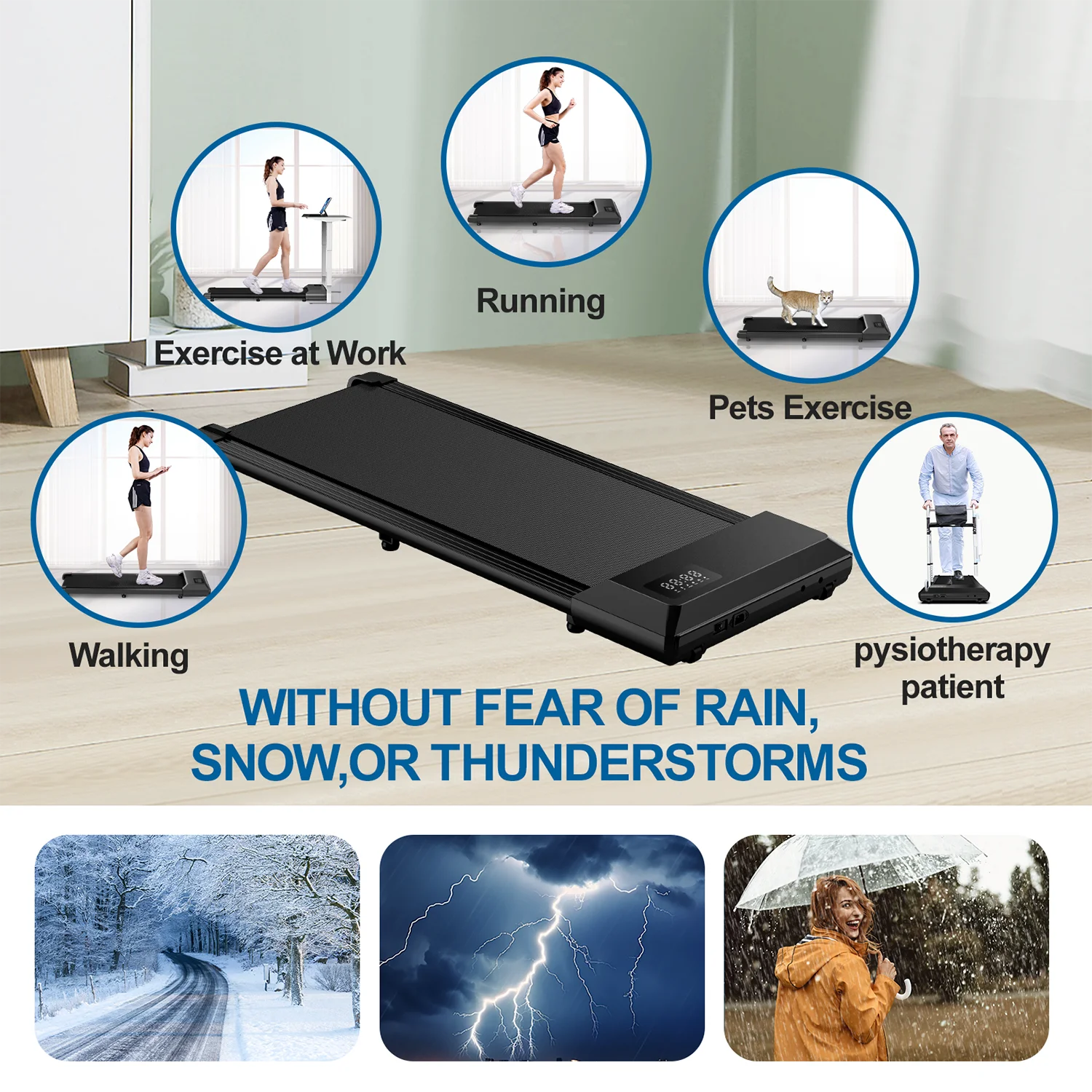 Superun 350lb Home Treadmill 2.5HP 2In1 Walking Running Machine by S And B Enterprise