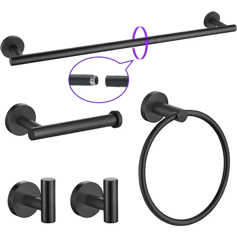 5-Piece Bath Hardware Set Brushed Finish Stainless Steel by S And B Enterprise