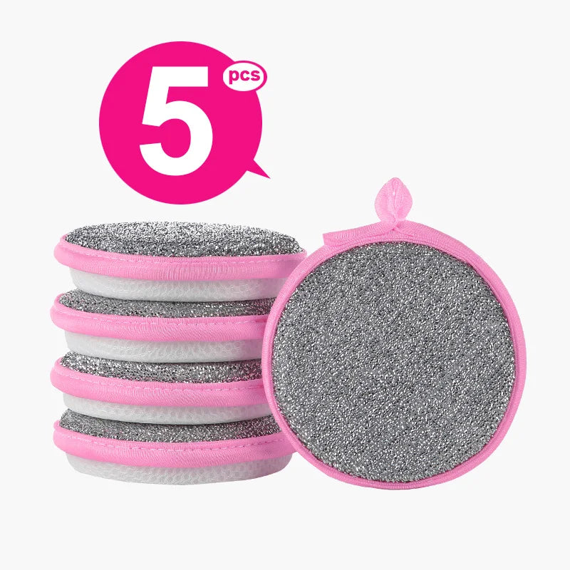 10/5/3PCS Double Side Dishwashing Sponge Dish Washing Brush Pan Pot Dish Wash Sponges Household Cleaning Reusable Kitchen Tools by S And B Enterprise