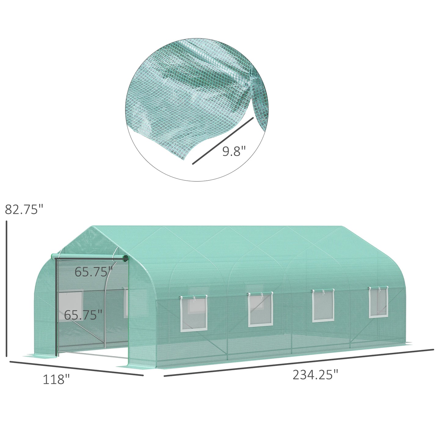 20' X 10' X 7' Greenhouse Large Walk-In Hot Green House Plant Gardening Green by S And B Enterprise