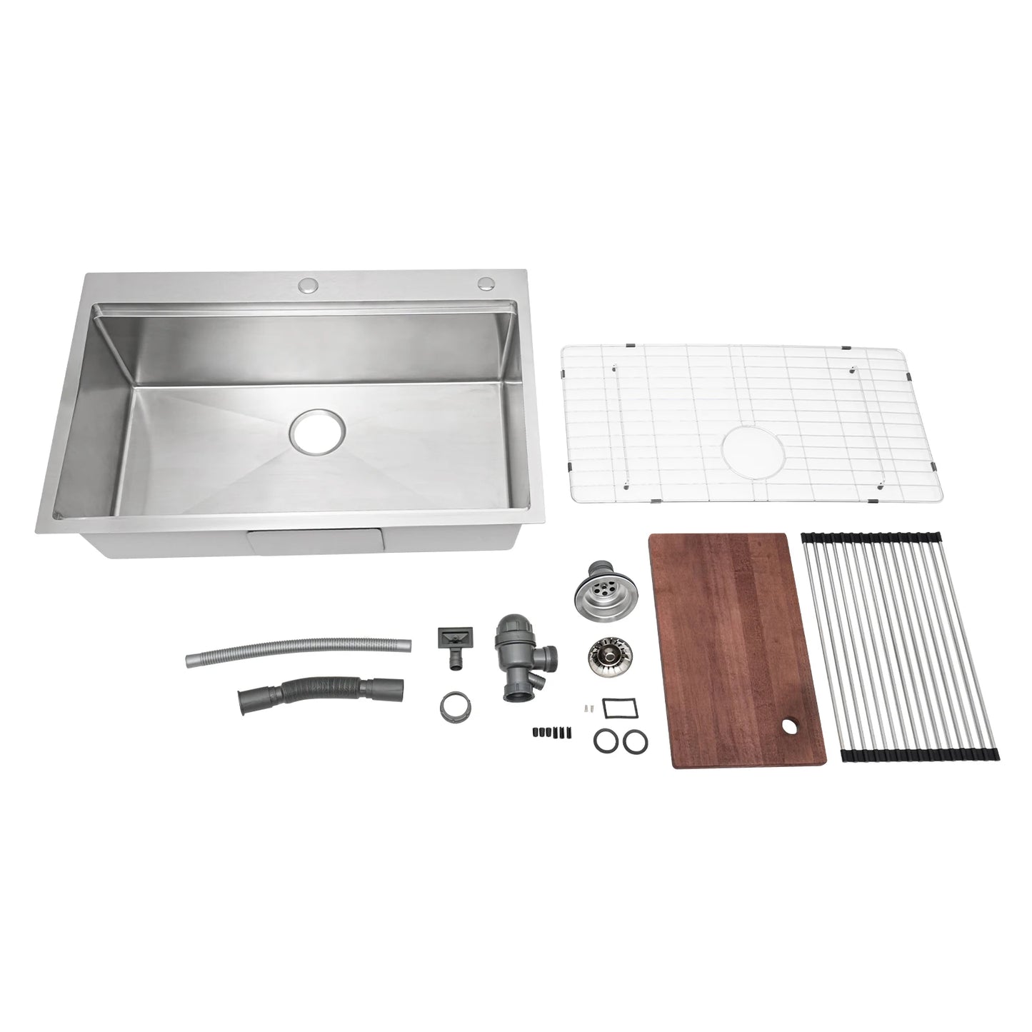 Bymaocar 304 Stainless Steel Kitchen Sink Drop In Single Bowl