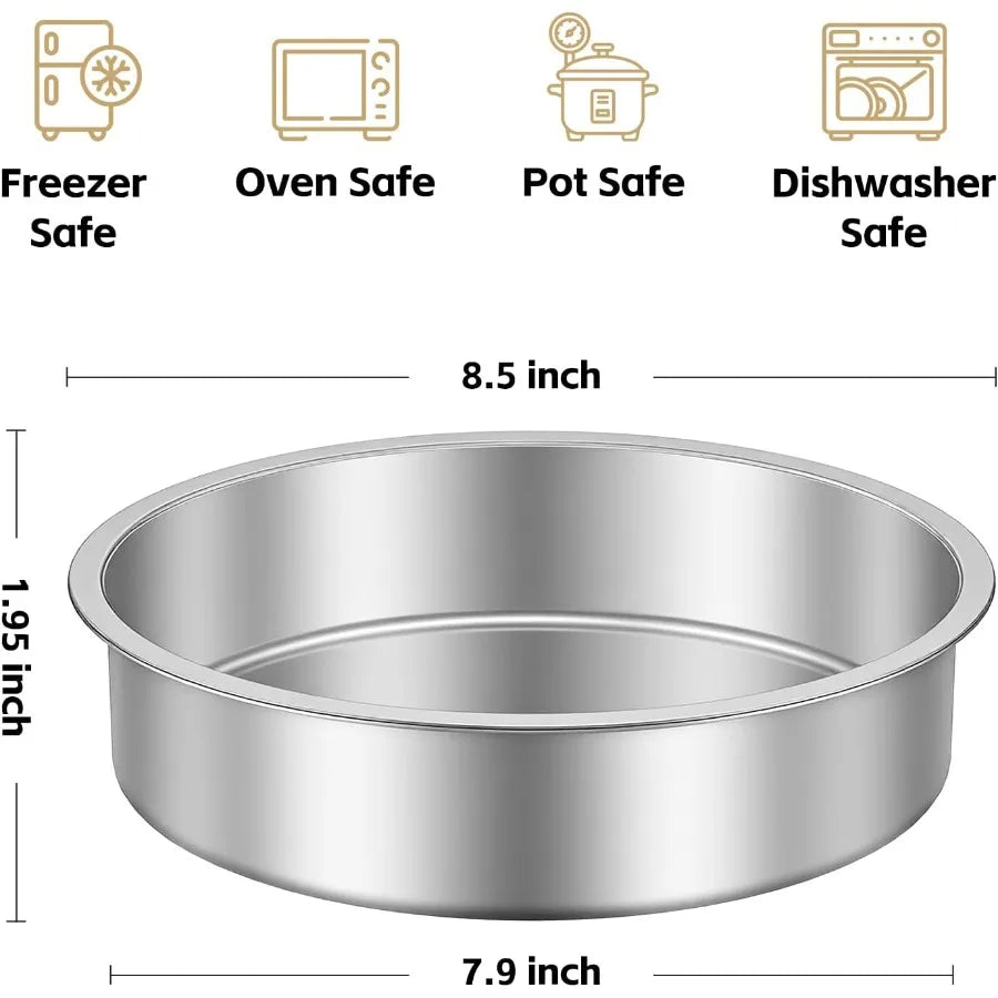 SHXI Stainless Steel Cake Pan Set Round Baking Pans
