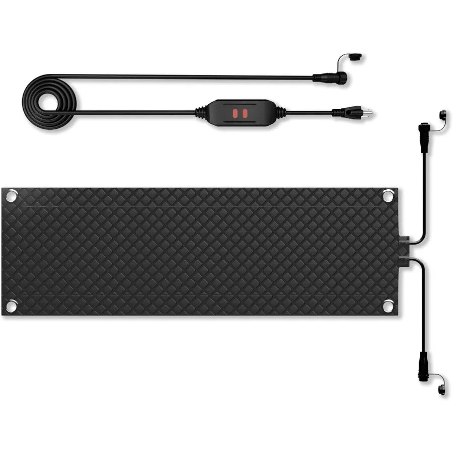 S And B Enterprise heated stair mat, 10 x 30 inches, graphene 2.0 ice-melting outdoor tread with inline controller
