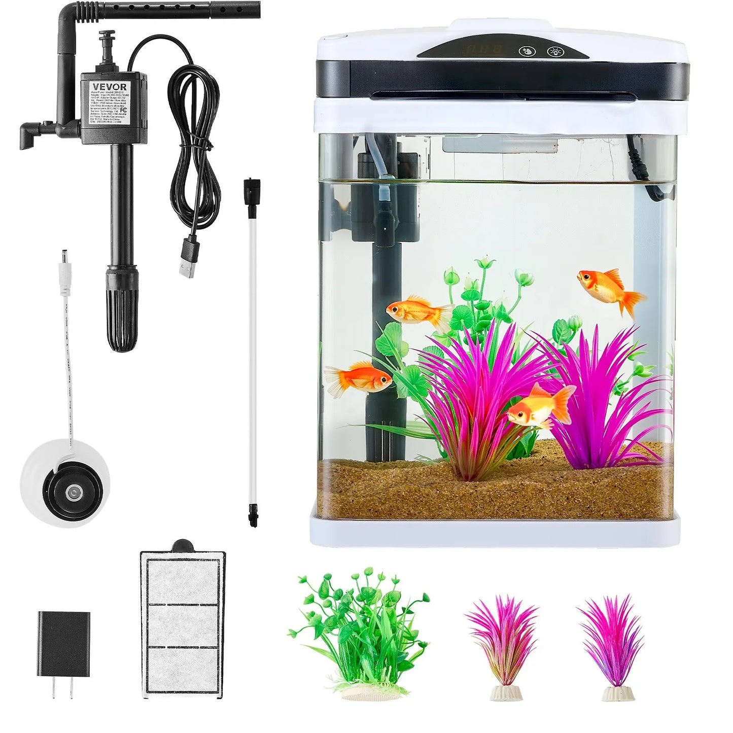 Aquarium LED Smart Square Self-Cleaning Glass Durable Design