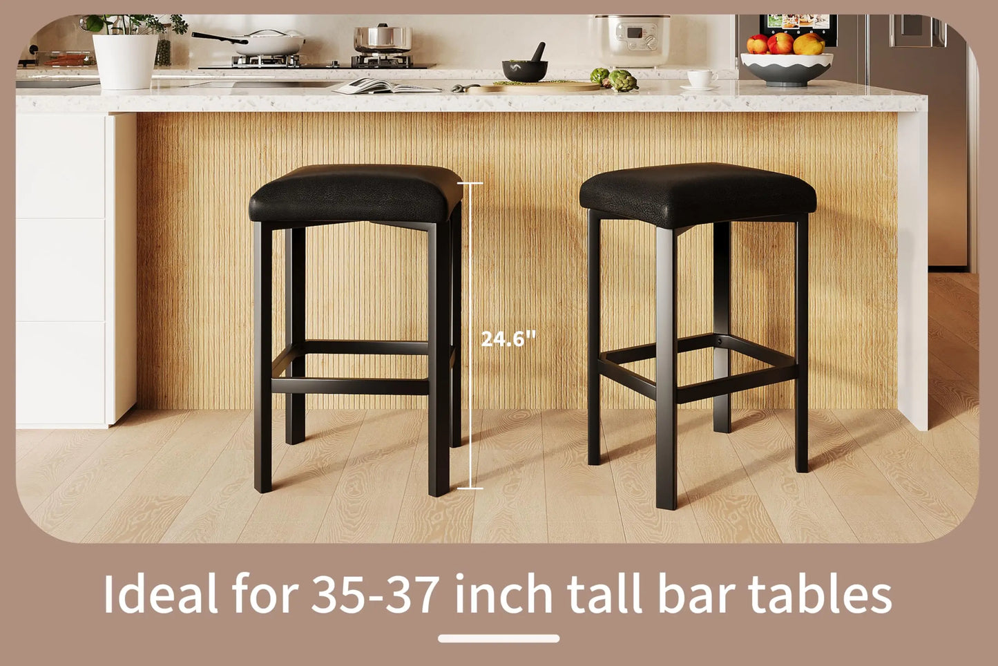 Studyset Counter Height Bar Stools Set With PU Leather Seat by S And B Enterprise