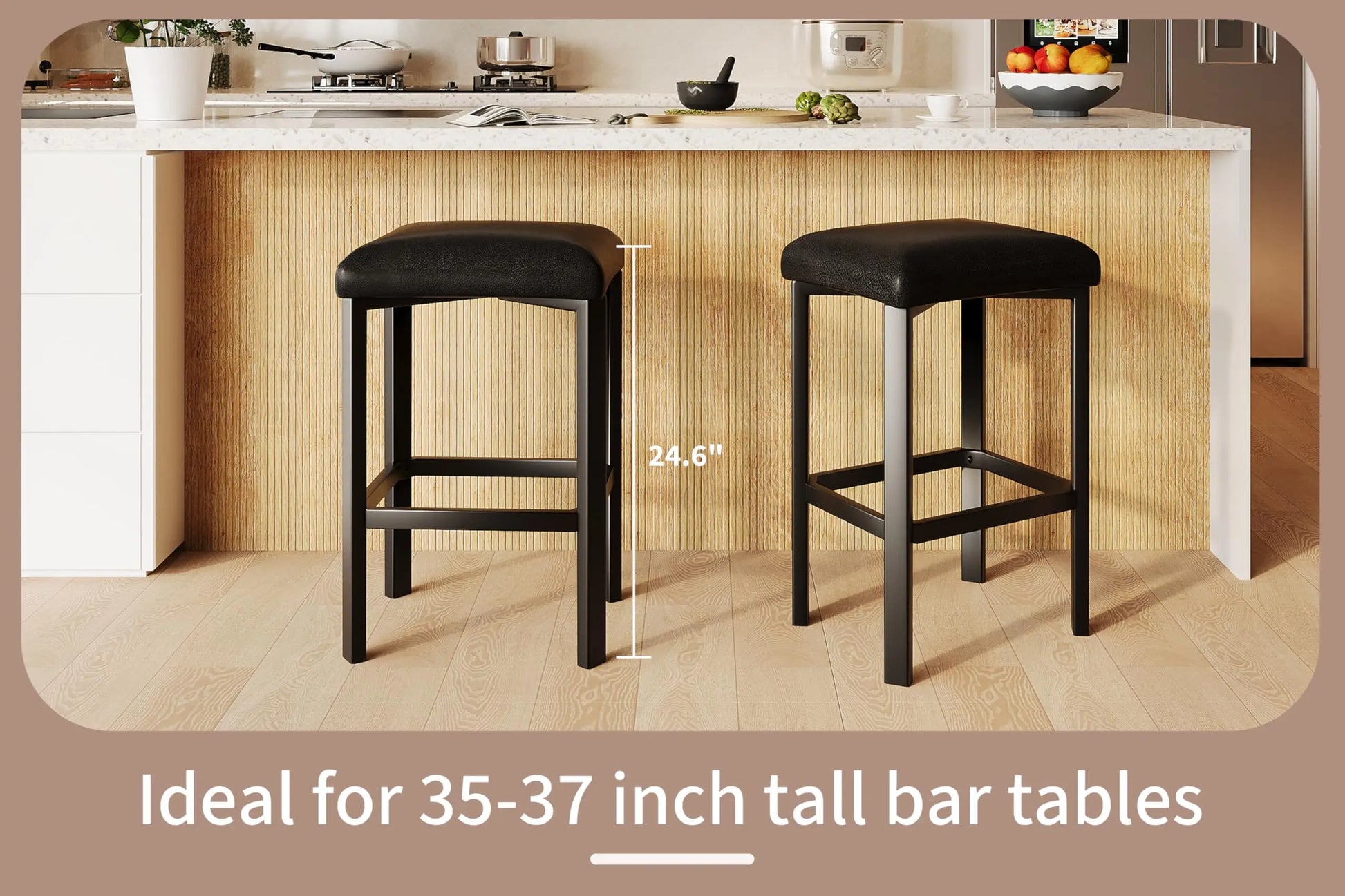 Studyset Counter Height Bar Stools Set With PU Leather Seat by S And B Enterprise