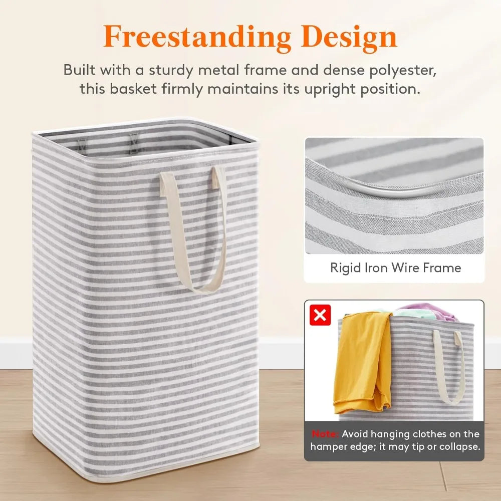 Collapsible Laundry Hamper With Handles Freestanding Waterproof Design by S And B Enterprise