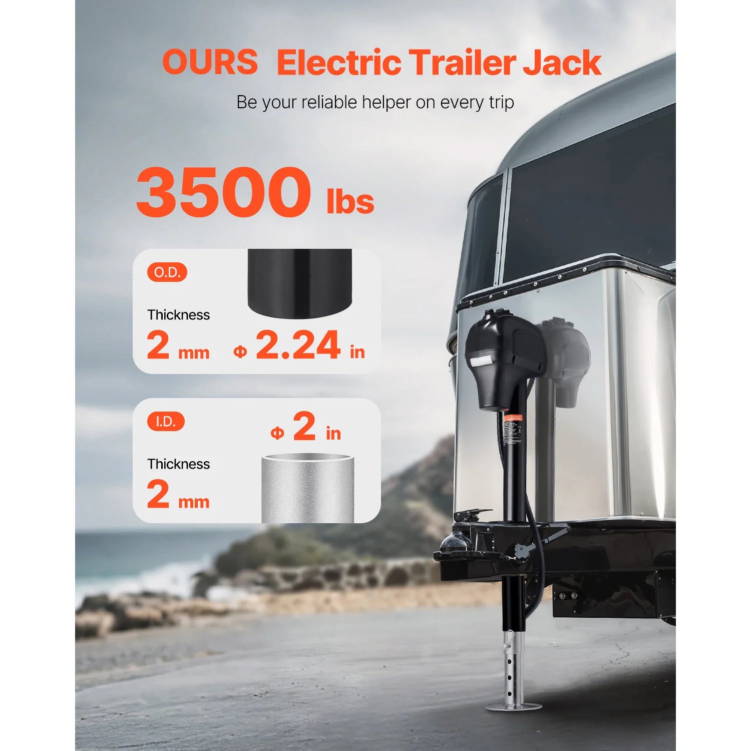 SucceBuy 12V Electric Trailer Jack 7 Pin Connector Crank Handle Lift 5000 Lb by S And B Enterprise