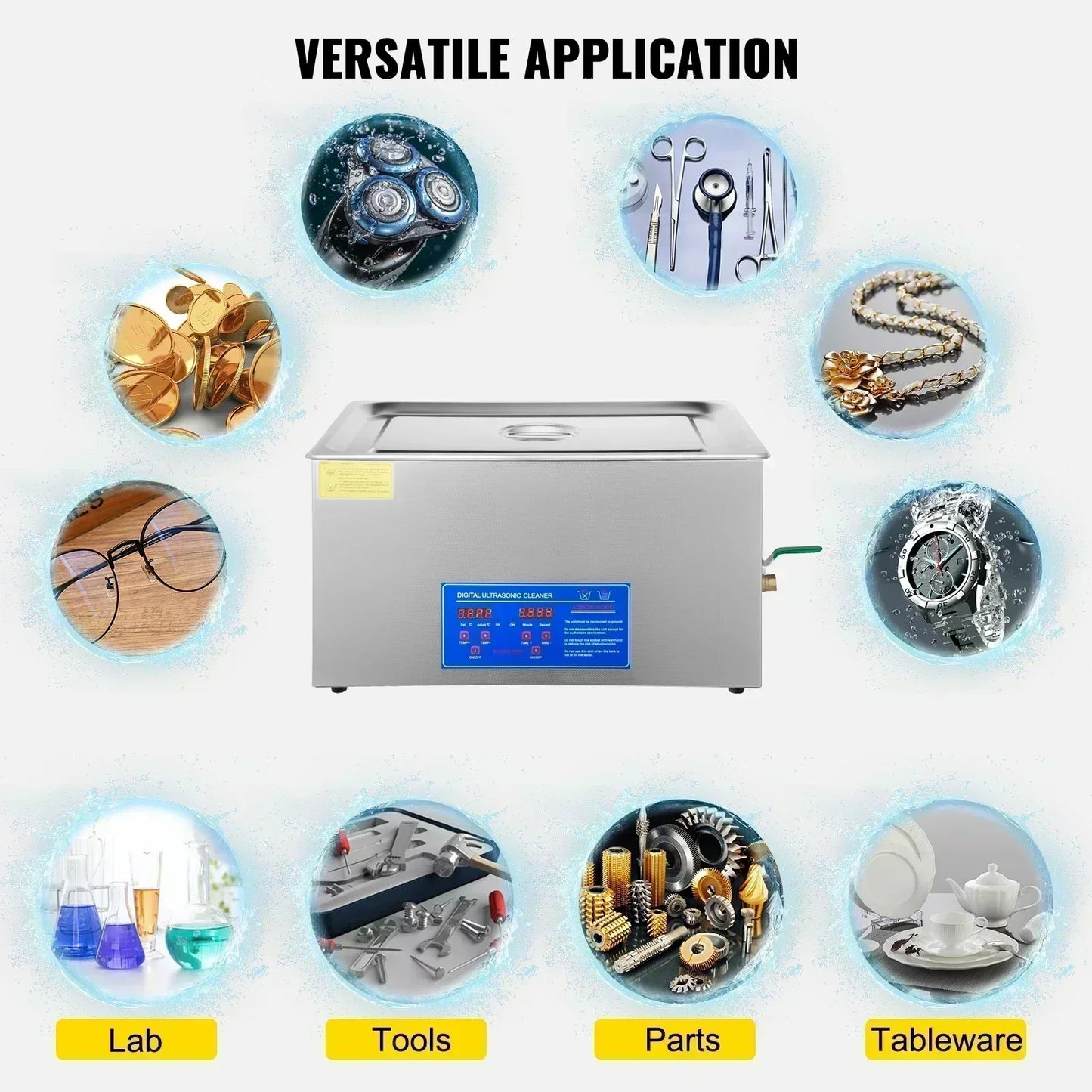 VEVOR Ultrasonic Cleaner for Dishes, Jewelry, and Tools