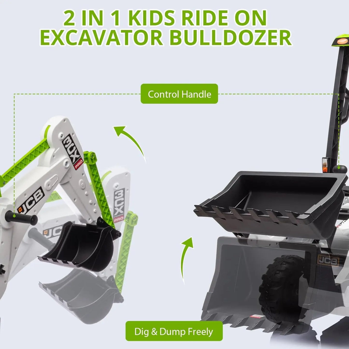 HiMISSE 12V Electric Backhoe Loader Toy With Remote Control