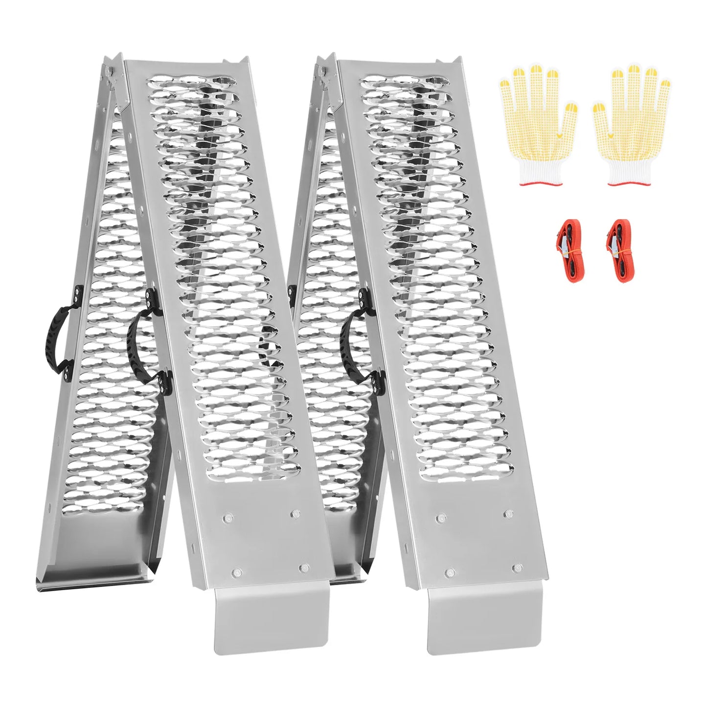 SucceBuy 1000lbs Steel Ramps 2Pcs Ramps with Wider Ramp Surface Universal Stable Loading Ramp with Handles Fit for ATV UTV Motor by S And B Enterprise