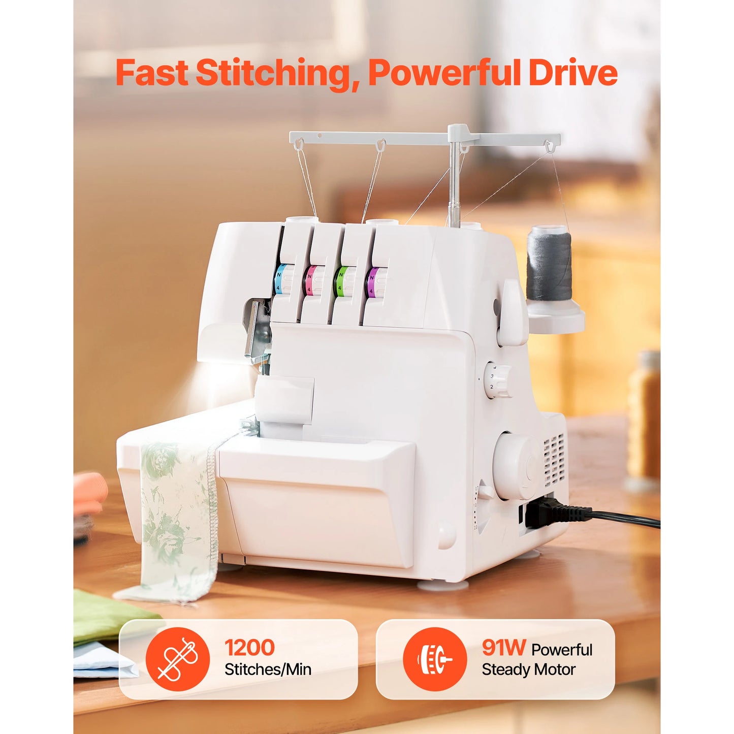 SucceBuy Serger Overlock Sewing Machine 1250 SPM 2-3-4 Thread by S And B Enterprise