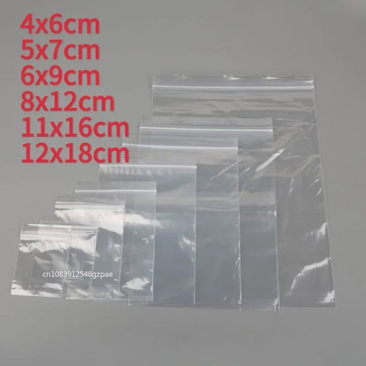 NONECN 100Pcs Small Transparent Zip Lock Bags Durable Storage