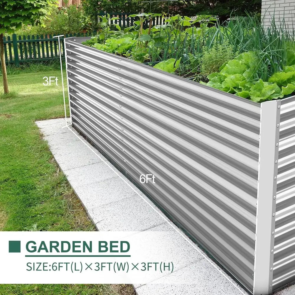 Galvanized Metal Raised Garden Bed for Vegetables Durable Outdoor Planter by S And B Enterprise