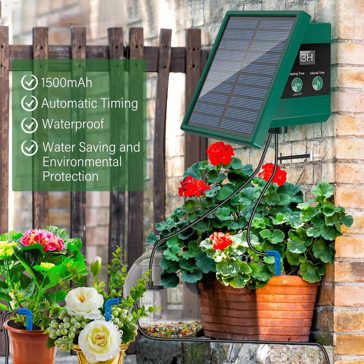 Solar Drip Irrigation System by S And B Enterprise; garden kit with 10m hose and 10 drip tips