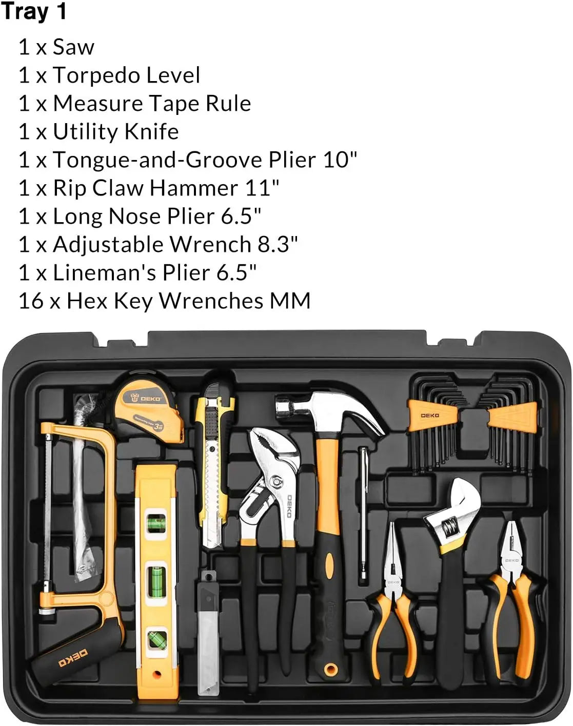 DEKO 258 Tool Kit With Rolling Toolbox Socket Wrench Set
