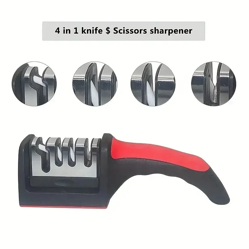 Three Segment Knife Sharpener For Kitchen Knives Stainless Steel by S And B Enterprise