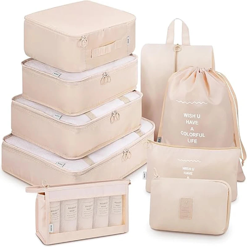 Travel Packing Cube Set 7/8/9 Pcs Polyester Organizer by S And B Enterprise