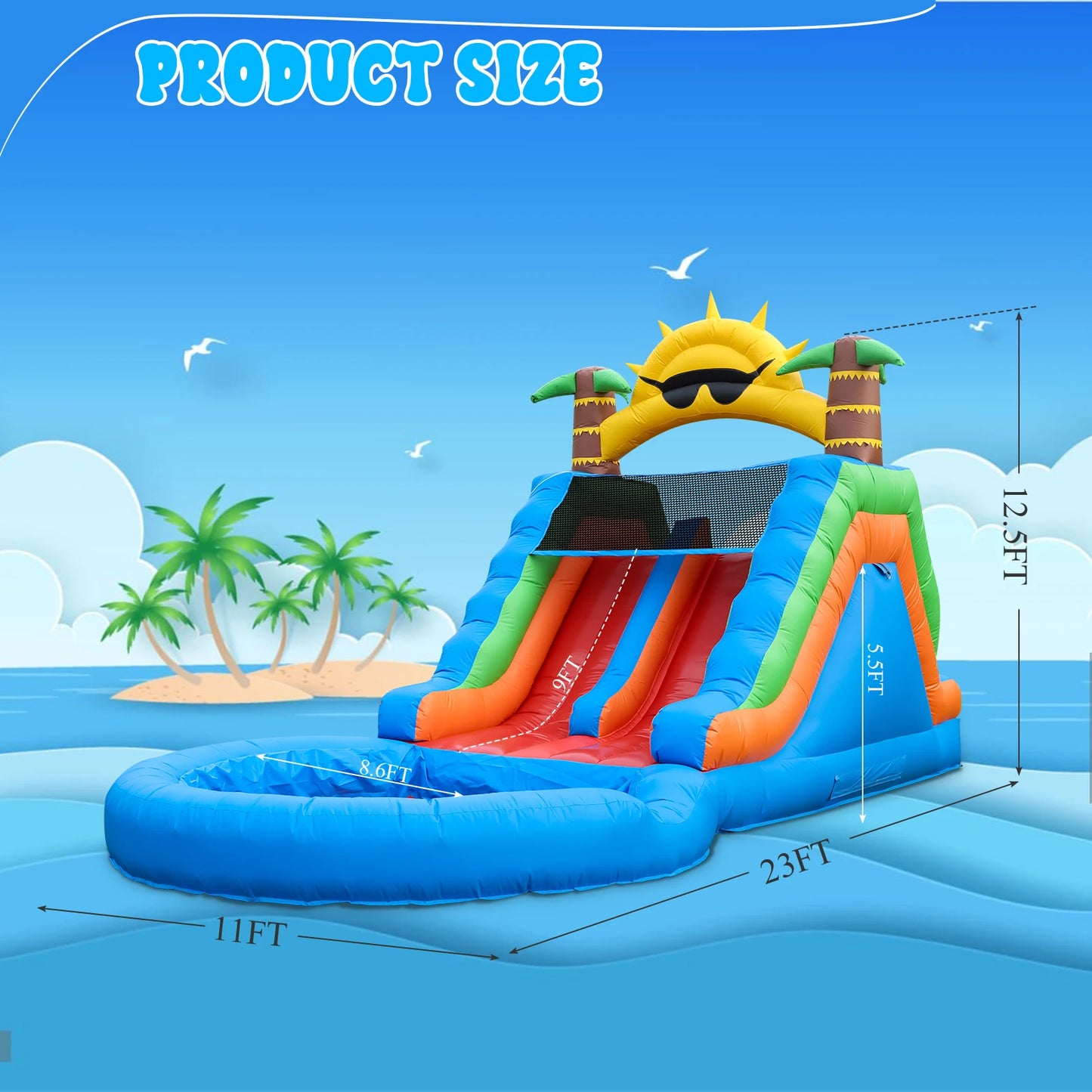 King Inflatable Water Slide With 1100W Blower For Outdoor Play