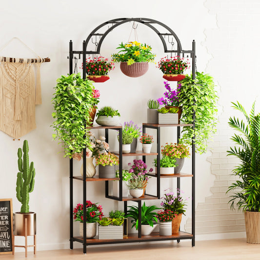 BINGOPAW 5-Tier Tall Indoor Plant Stand With Arched Metal Frame by S And B Enterprise
