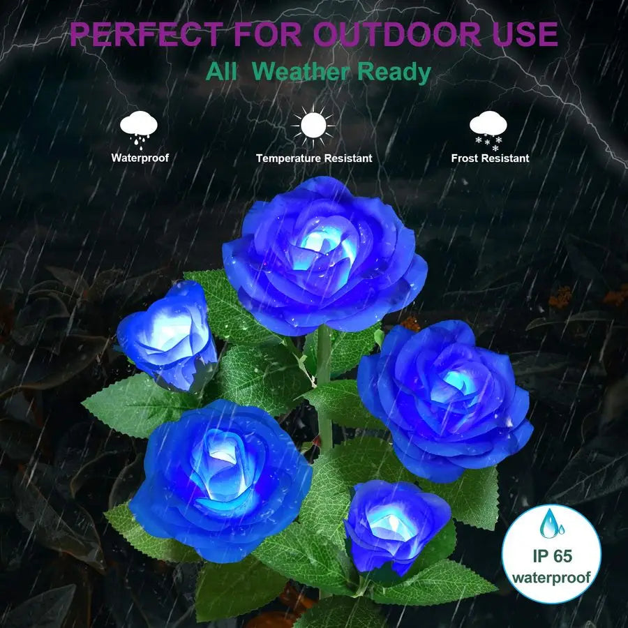 Outdoor Solar Rose Lights Led Decorative Stake Waterproof Garden Lighting